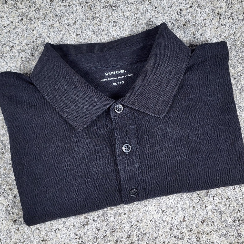 Vince Polo Shirt Mens XL Slub Knit Short Sleeve Cotton MX5239400 Excellent